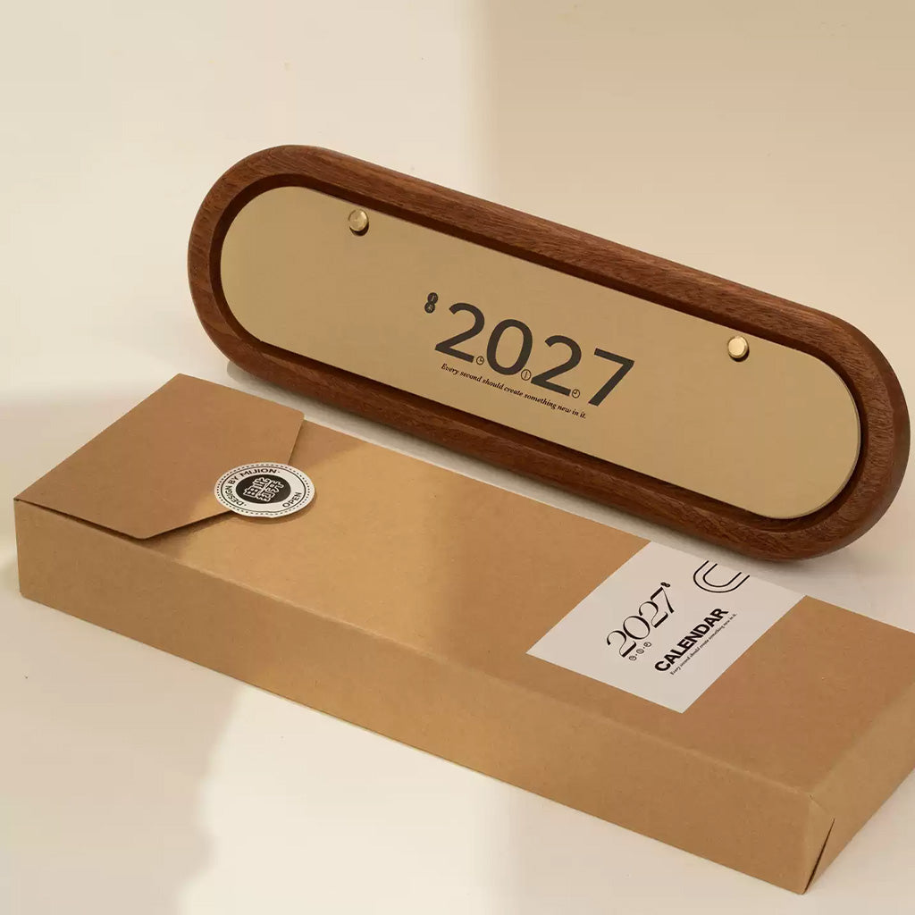 2027 Wooden Flip Desk Calendar