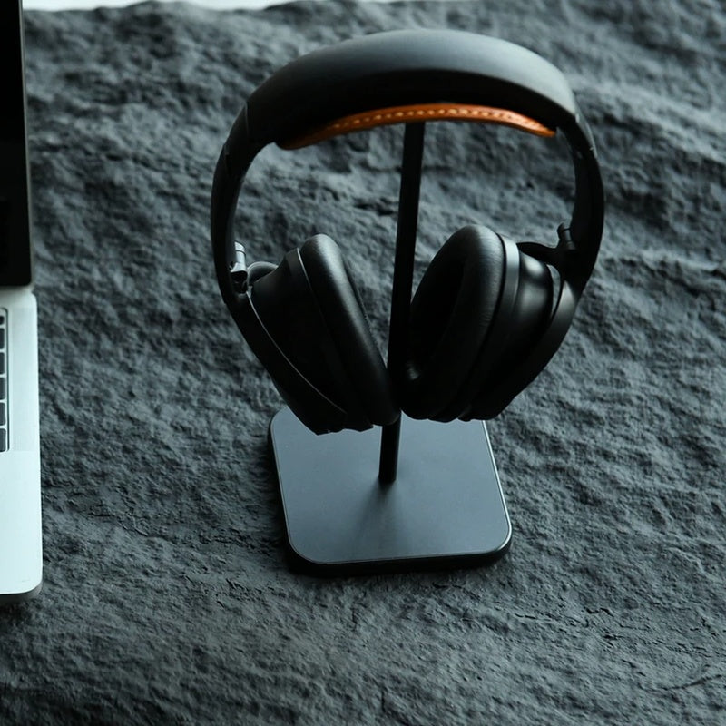 Vintage Hand-Stitched Leather Headphone Stand