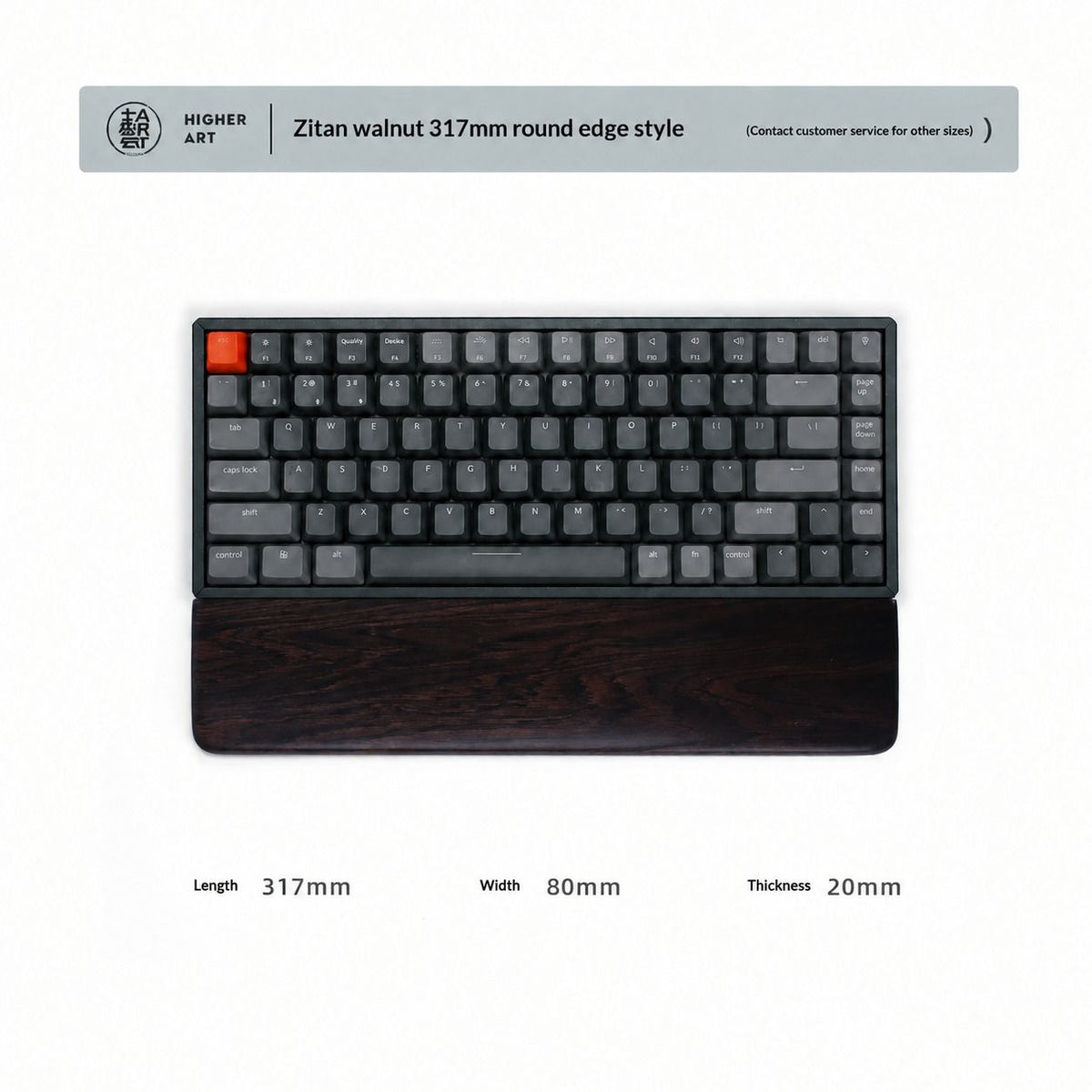 Zitan Ebony Hardwood Wrist Rest