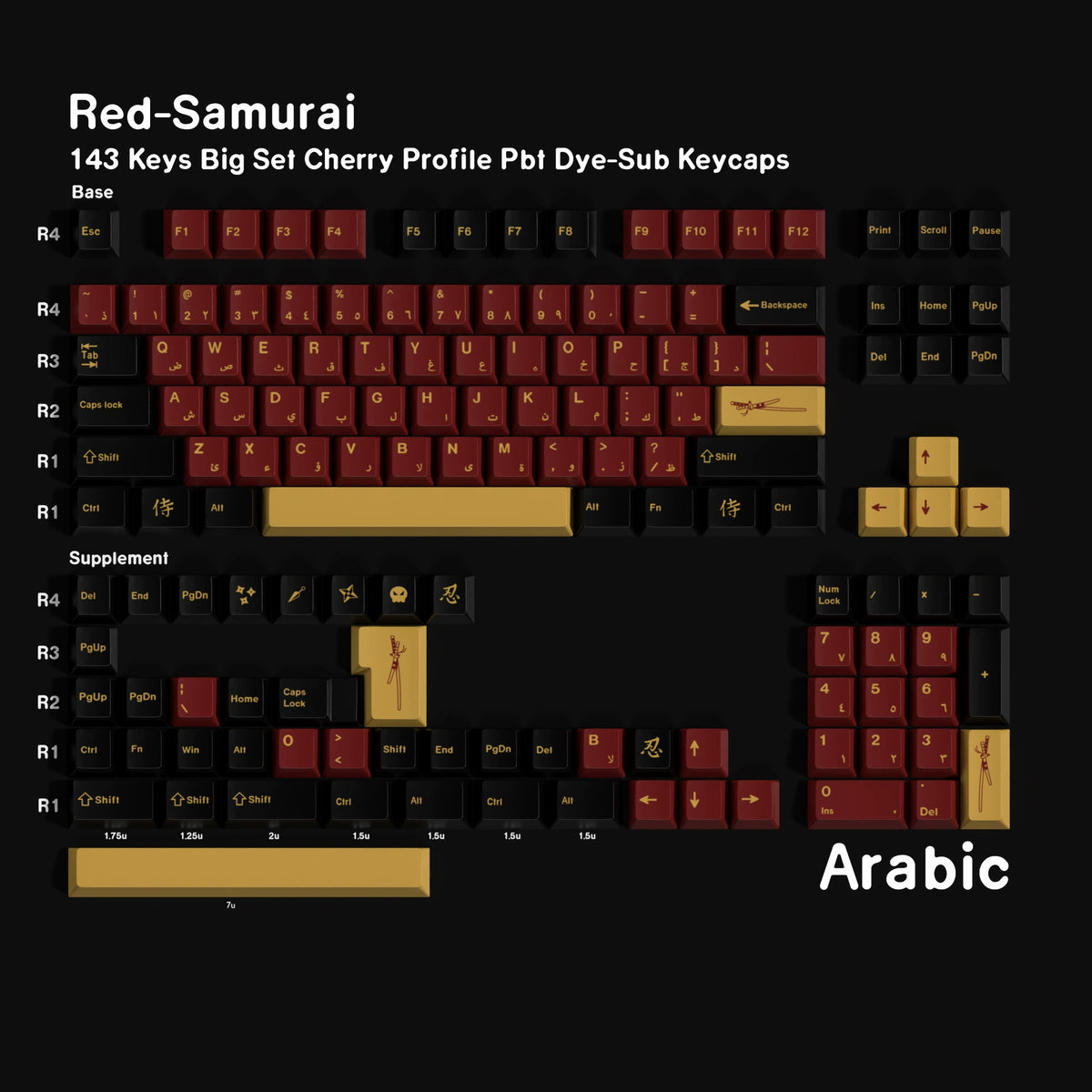 Red Samurai PBT Keycap Set