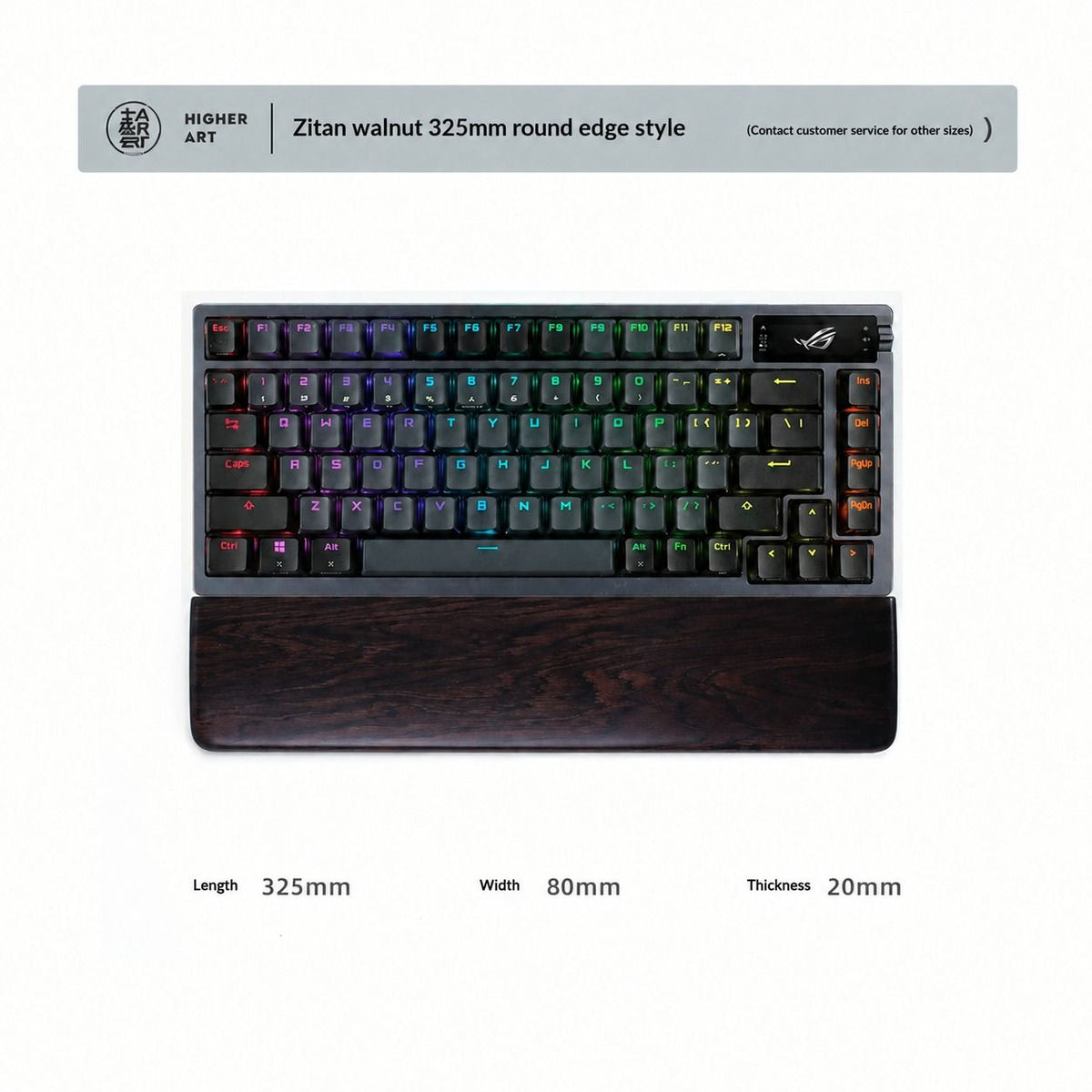 Zitan Ebony Hardwood Wrist Rest