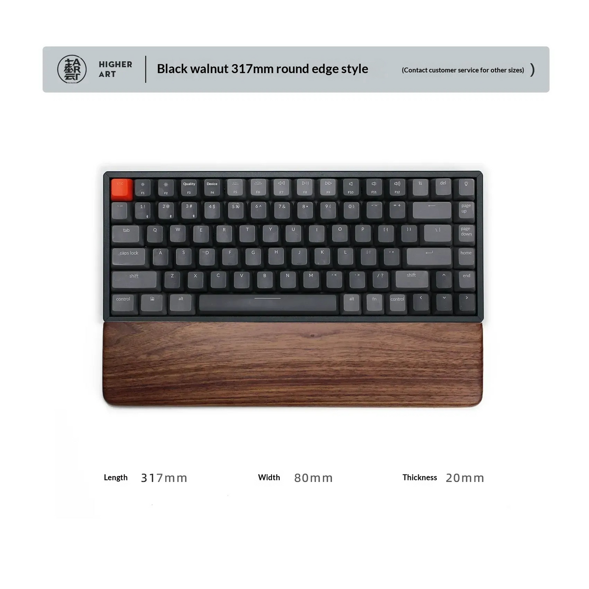 Black Walnut Keyboard Wrist Rest