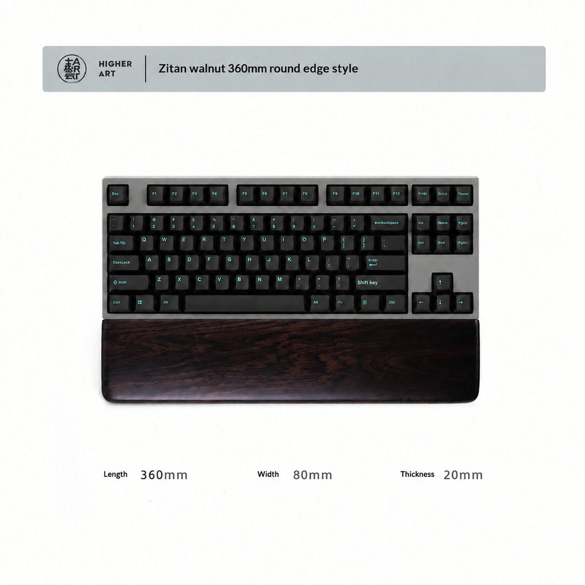 Zitan Ebony Hardwood Wrist Rest