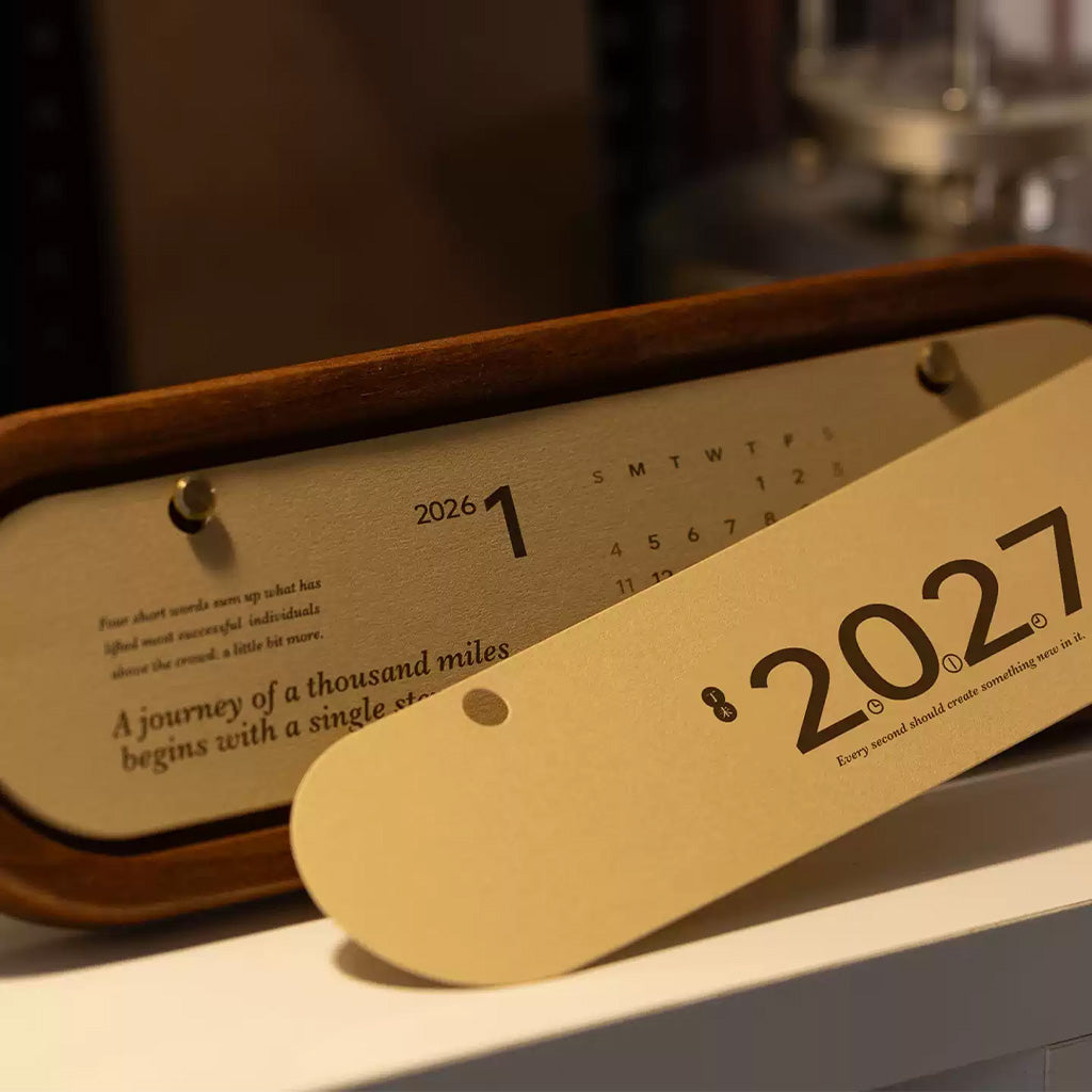 2027 Wooden Flip Desk Calendar
