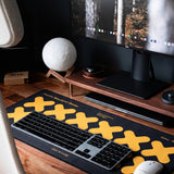 X-Grid 12 Marigold on Onyx Desk Pad