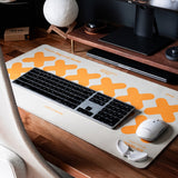 X-Grid 12 Marigold on Cream Desk Pad