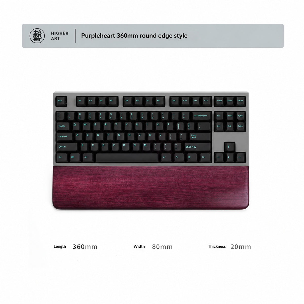 Purpleheart Solid Wood Wrist Rest