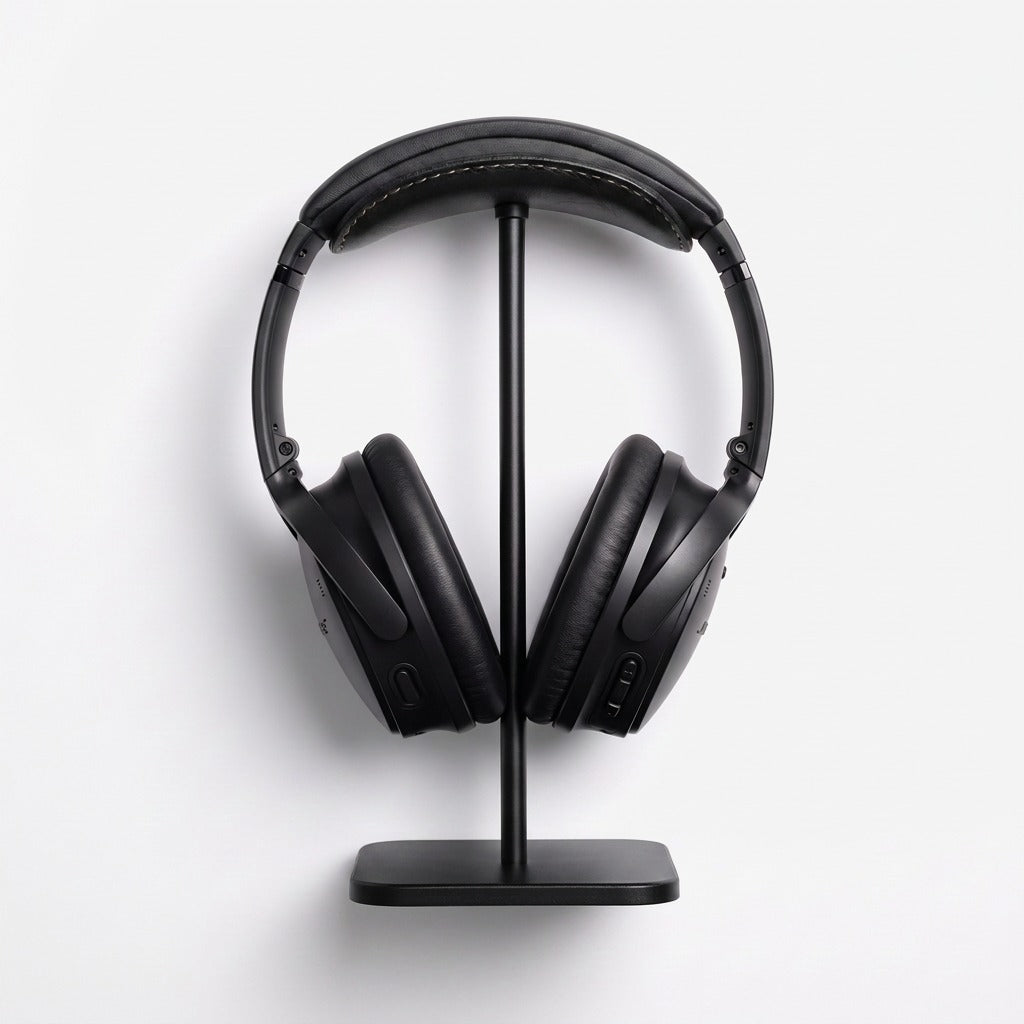 Vintage Hand-Stitched Leather Headphone Stand
