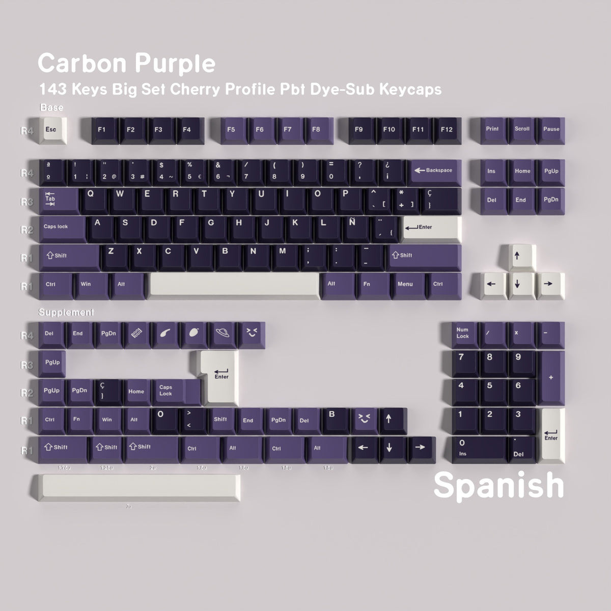 Carbon Purple PBT Keycap Set