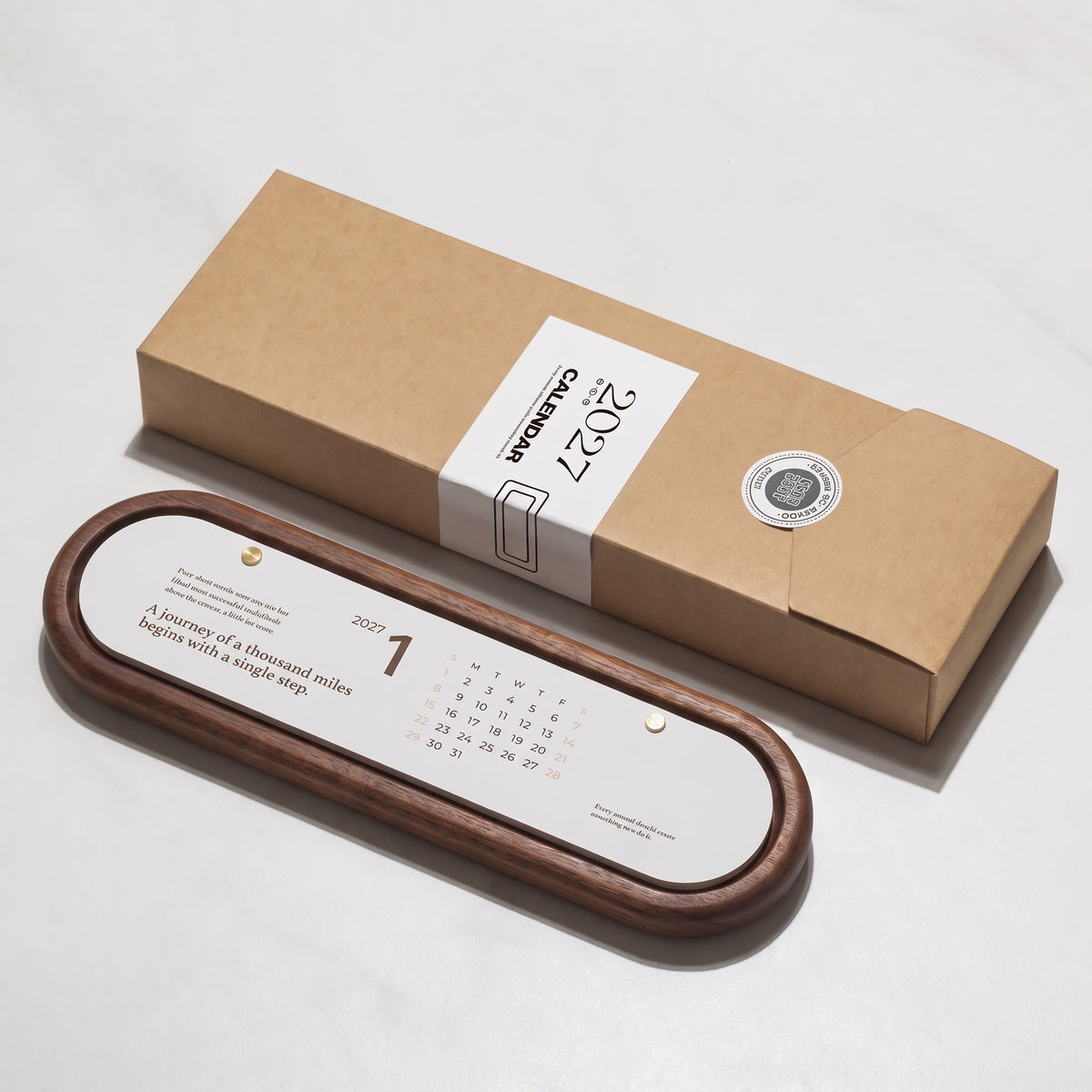 2027 Wooden Flip Desk Calendar