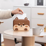 Shiba Inu Ebony Wood Tissue Box