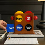 Easygood Bauhaus Retro Wooden Perpetual Calendar