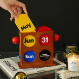 Easygood Bauhaus Retro Wooden Perpetual Calendar