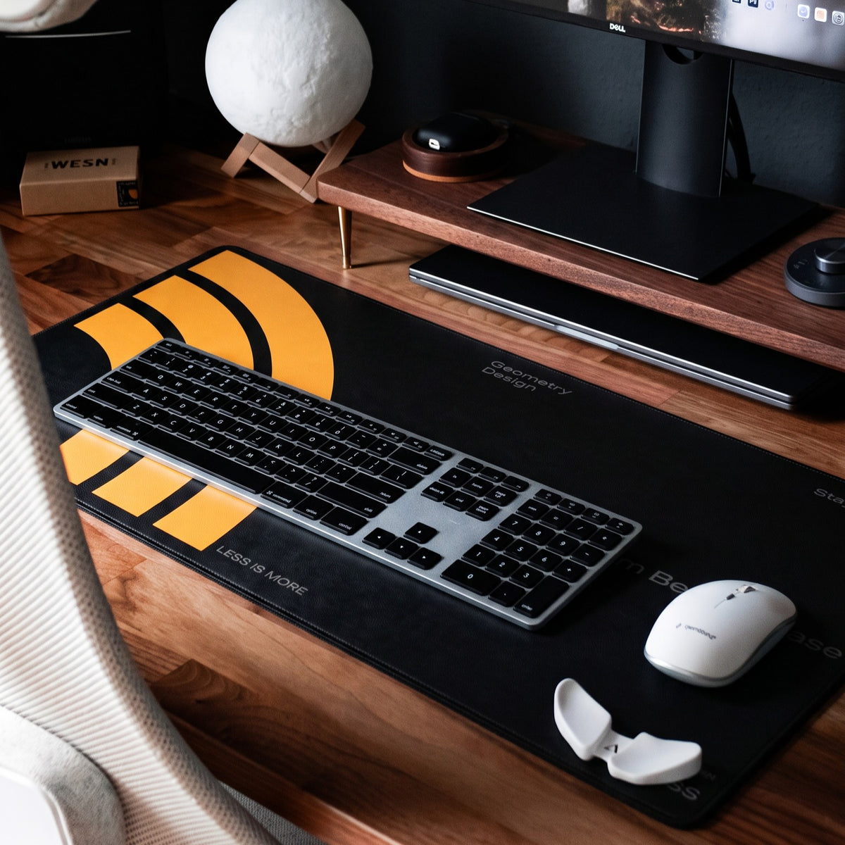 Concentric Arcs Geometry Desk Pad