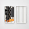 White ABS keycap storage box shown open with demonstration keycaps; keycaps not included