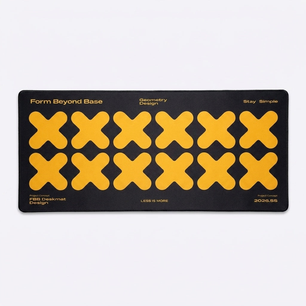 X-Grid 12 Marigold on Onyx Desk Pad